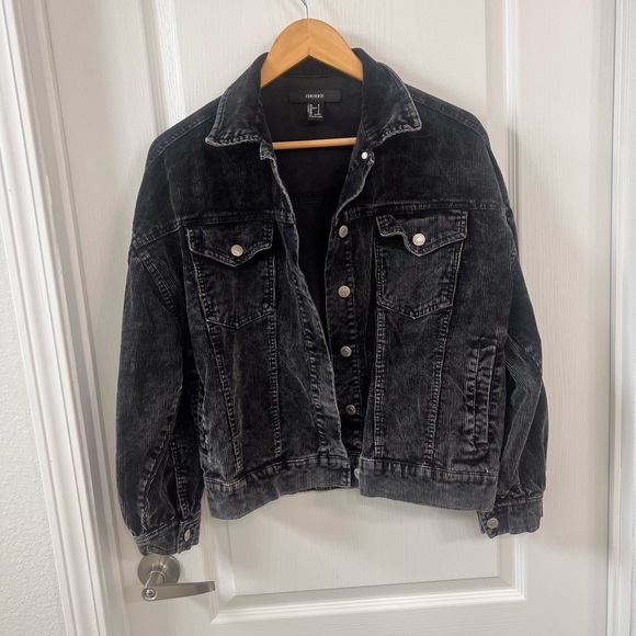 Black corduroy bomber jacket size small - Picture 1 of 7